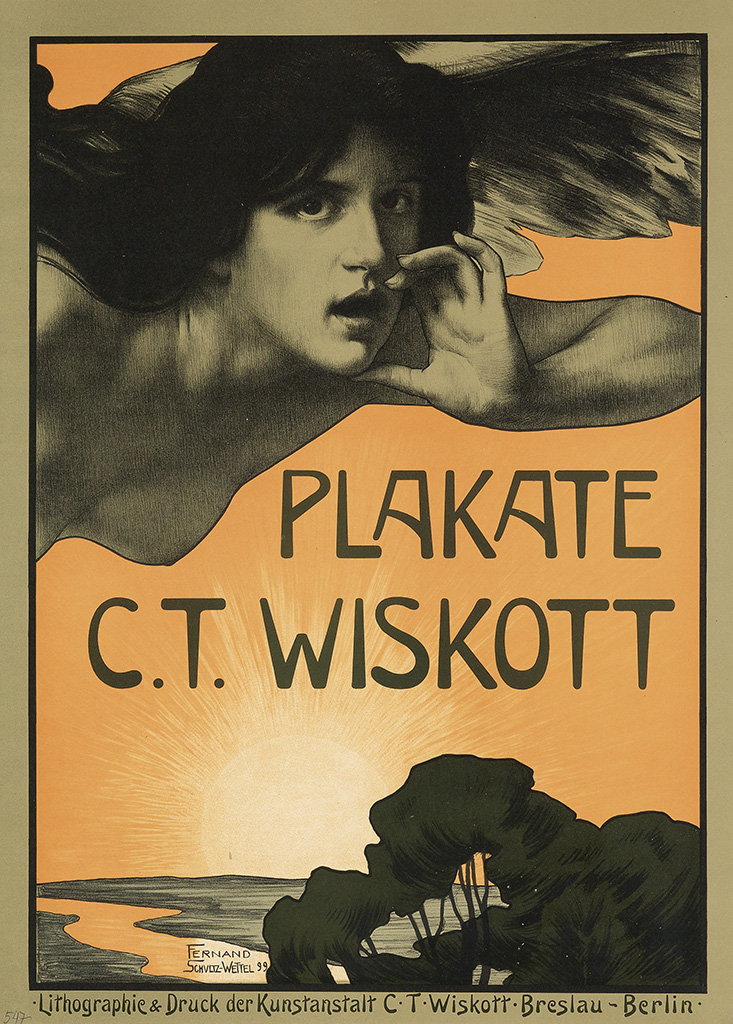 Plakate C.T. Wiskott, nude woman angel