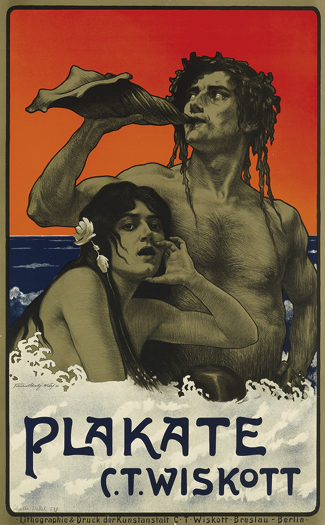 Plakate C.T. Wiskott, couple in the ocean