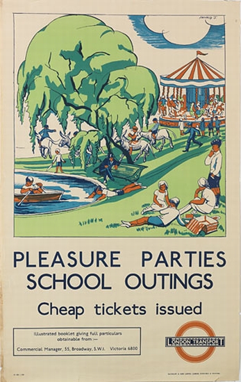 Pleasure Parties School Outings, Cheap Tickets Issued, London Transport, carousel