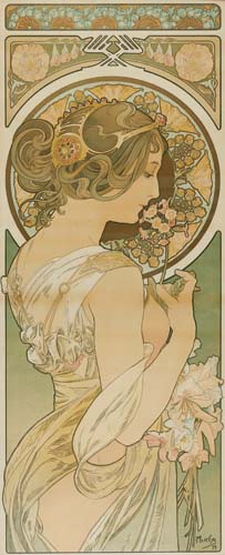 Long poster, woman in flowing dress