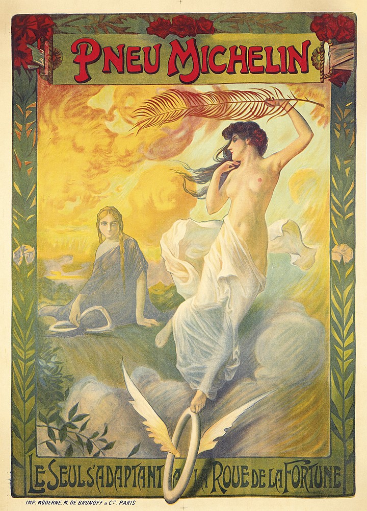 Pneu Michelin Le Seuls, topless woman
