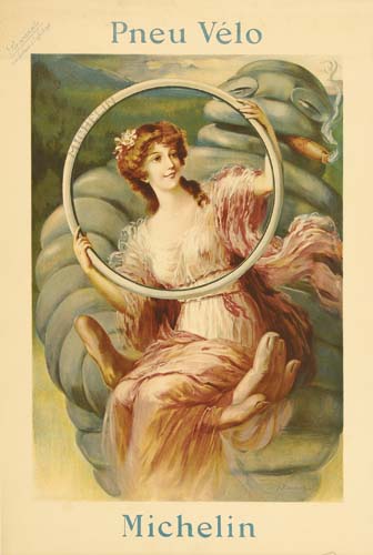 Pneu Velo Michelin, woman in pink dress