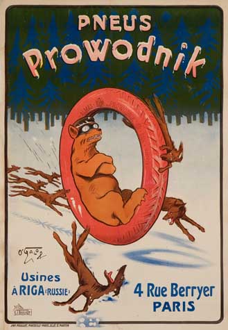 Pneus Prowodnik, red tire, fox