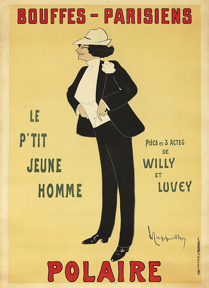 Pouffes Parisiens Polaire, yellow poster, woman in a suit