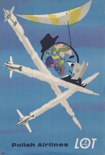 Polish Airlines LOT, planes, globe