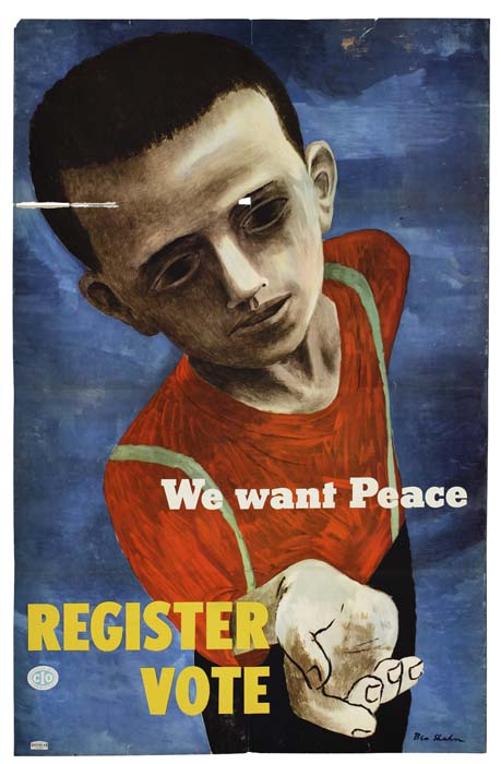 Register Vote, We Want Peace, boy in red