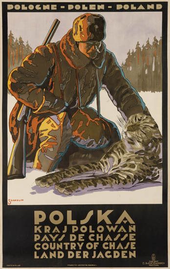 Polska Krajpolowan Pays de Chasse, hunter and large cat