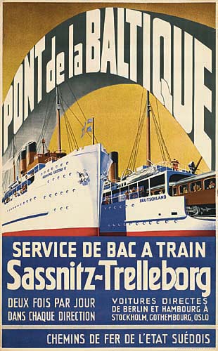 Pont de la Baltique, two white ships