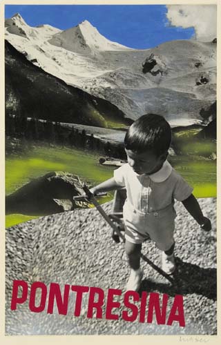 Pontresina, photograph of small child in the mountains
