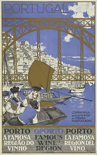 Porto Oporto Porto, Portugal, blue poster