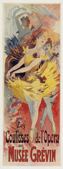 Les Coulisses de L’Opera au Musee Grevin, long poster, woman in yellow