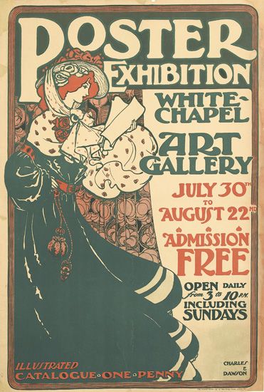 Poster Exhibition White Chapel Art Gallery, woman in blue