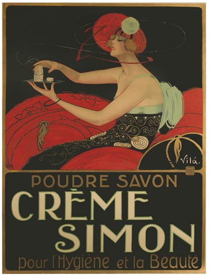 Poudre Savon Creme Simon, woman in black