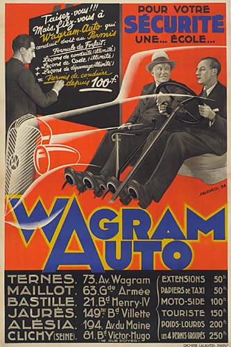 Wagram Auto, orange poster, shoeshine