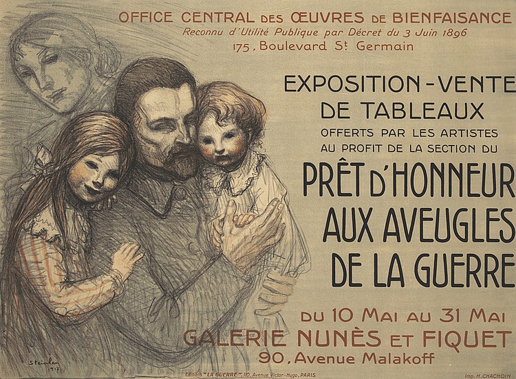 Pret D’Honneur Aux Aveugles de la Guerre, man holds children