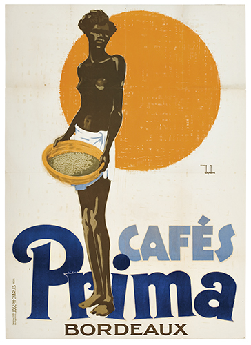 Cafes Prima Bordeaux, topless woman, sunset