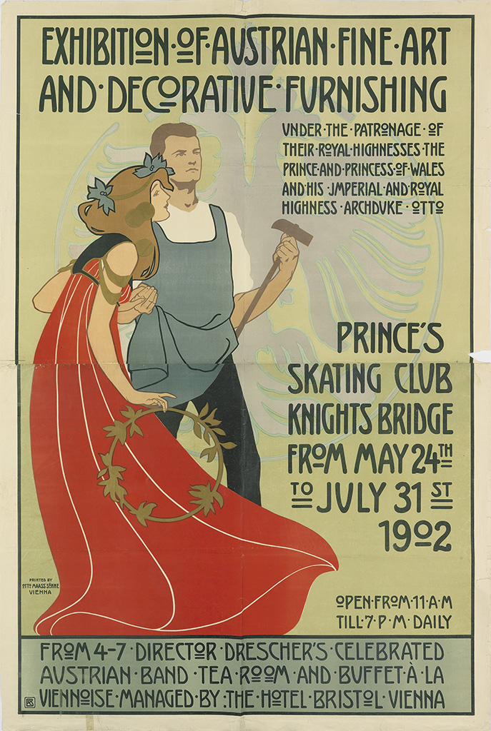 Exhibition of Austrian Fine Art and Decorative Furnishing, woman in red