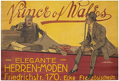 Prince of Wales Elegante Herren Monde, yellow poster