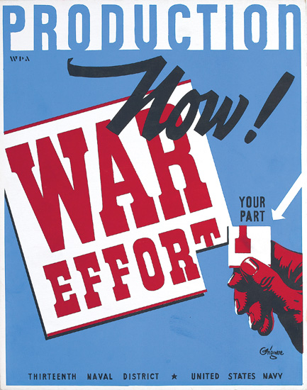 Production War Effort, blue poster