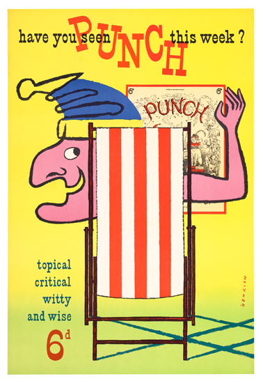Have You Seen Punch This Week, yellow poster, man in a beach chair