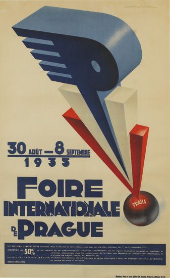 Foire Internationale de Prague, red and blue design