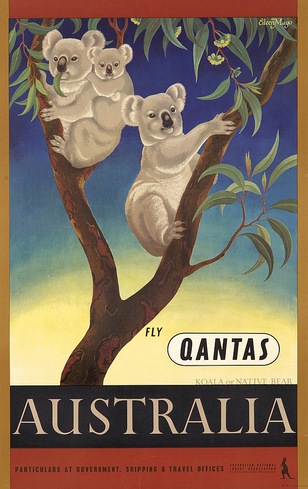 Fly Quantas Australia, koalas