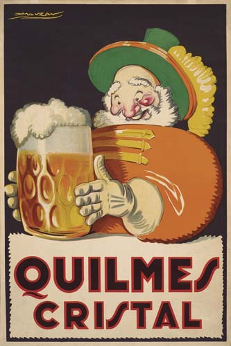Quilmes Cristal, man with large beer