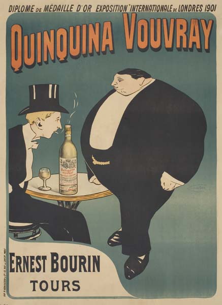 Quinquina Vouvray Ernest Bourin, blue poster