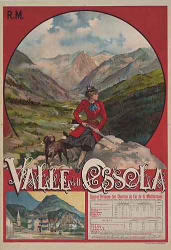 RM Valle dell Ossola, red border, woman in red