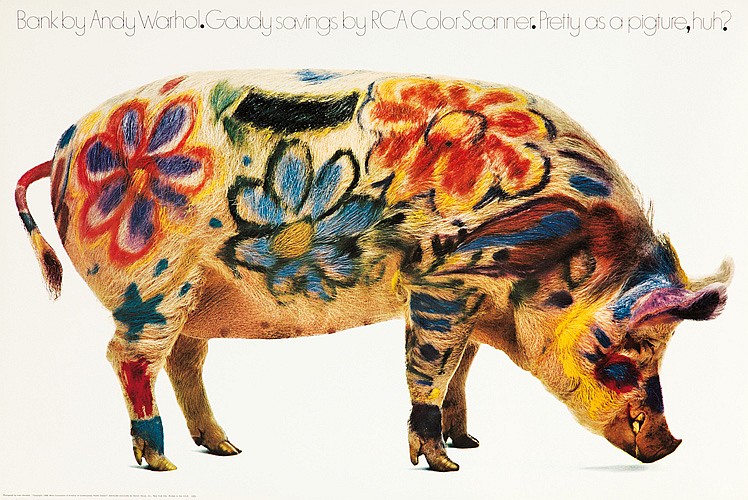 Bank by Andy Warhol, painted pig