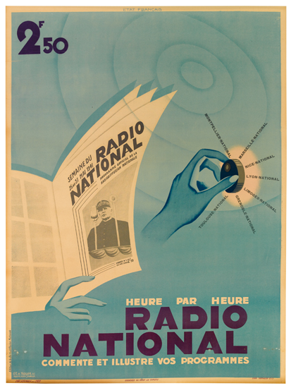 Radio National, blue poster, newspaper