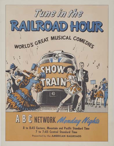 Tune in the Railroad Hour, ABC Network Monday Nights, Show Train