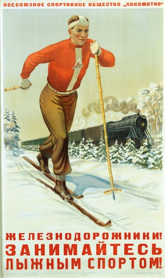 Skier in red