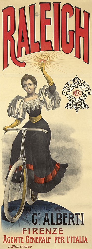 Raleigh C. Alberti, woman on bicycle