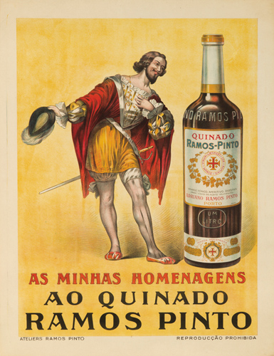 As Minhas Homenagens Ao Quinado Ramos Pinto, yellow poster, bottle