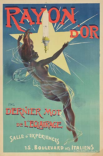 Rayon D’Or, Dernier Mot de L’Eglairae, bleu poster, nude woman