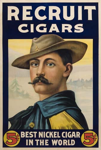 Recruit Cigars, Best Nickel Cigar in the World, man in blue