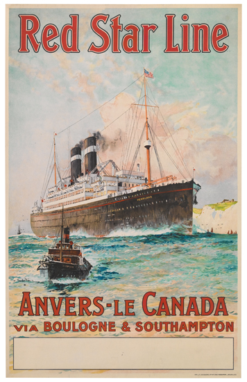 Red Star Line Anvers Le Canada, black ship