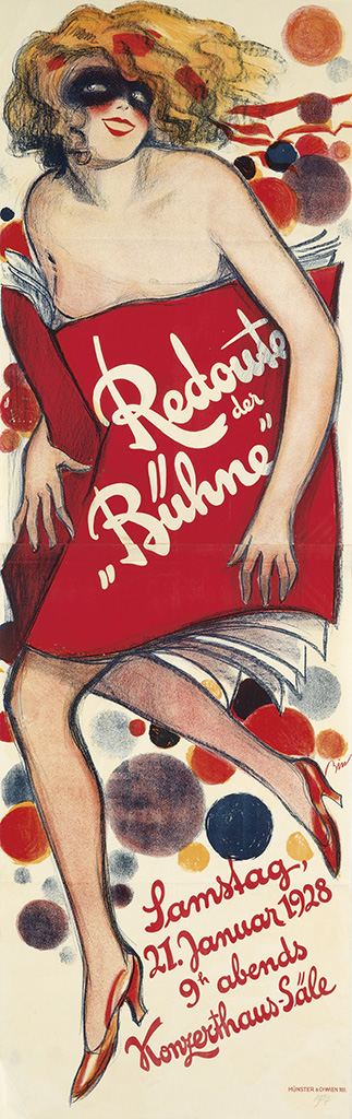 Redoute der Buhne, long poster, nude woman with red book