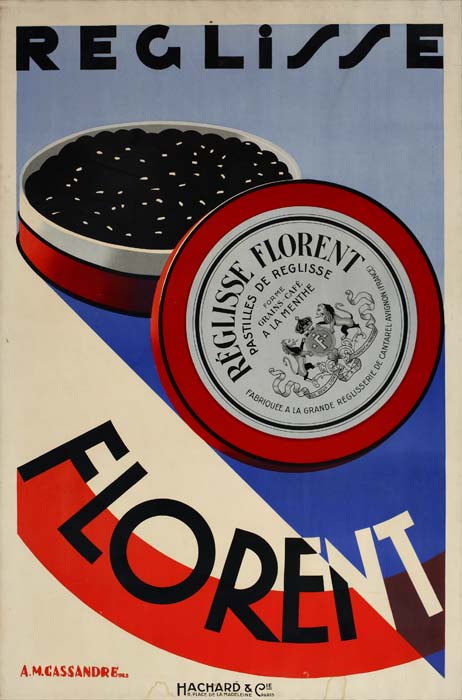 Reglisse Florent, blue and red poster