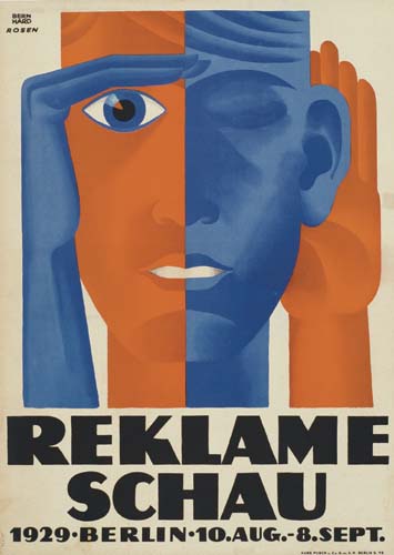 Reklame Schau, blue and red face