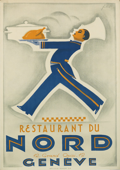 Restaurant du Nord Geneve, man in blue