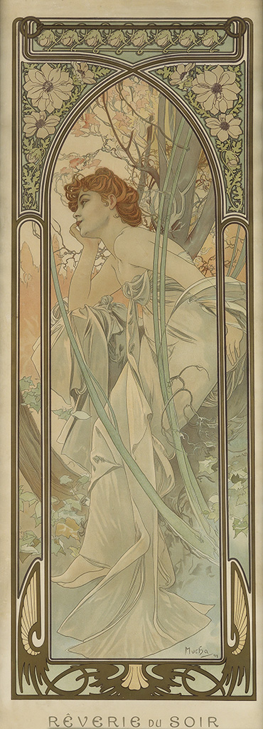 Long poster, woman in long white dress