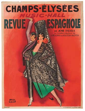 Champs Elysees Revue Espagnole, red poster