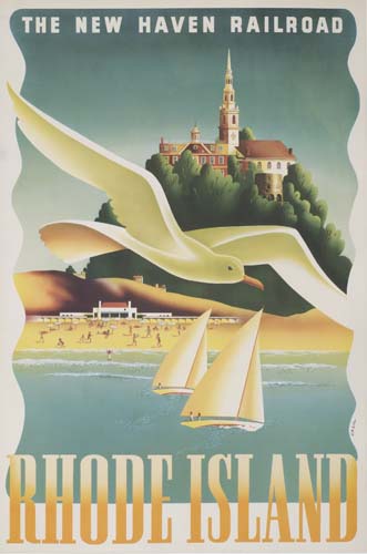 Rhode Island New Haven Railroad, dove, sailboats