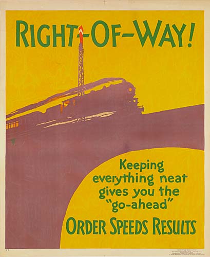 Right of Way, Order Speeds Results, yellow poster