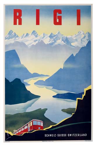 Rigi, Schweiz Suisse Switzerland, red train