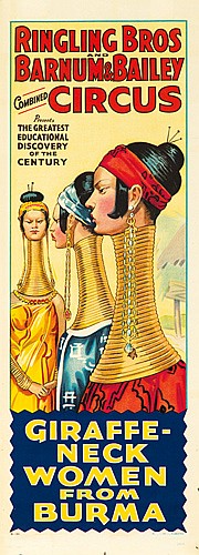 Ringling Bros and Barnum and Bailey Combined Circus, Giraffe Neck Women from Burma