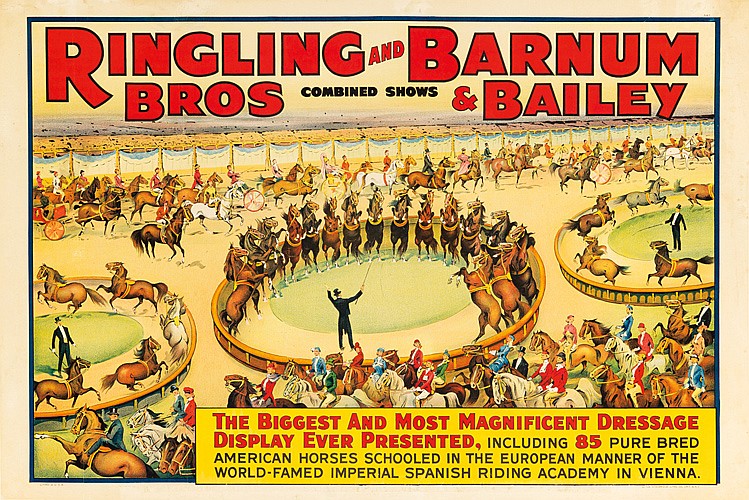 Ringling Bros and Barnum and Bailey, Biggest and Most Magnificent Dressage, horses