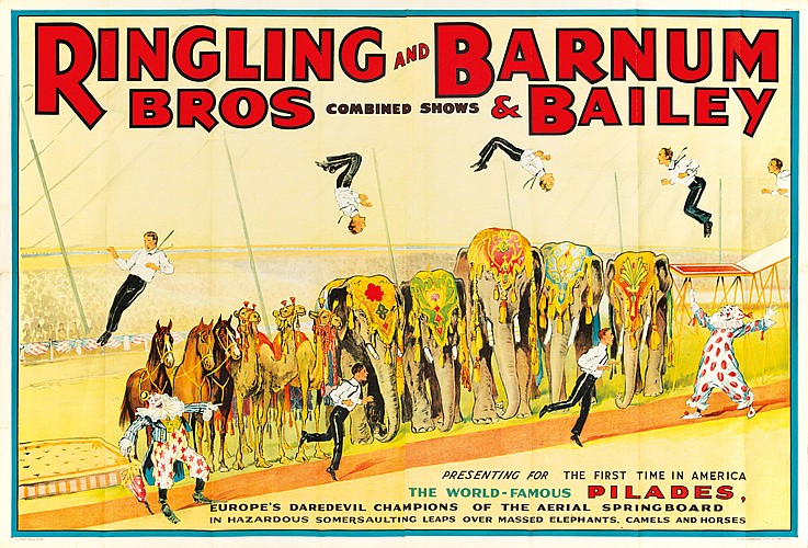 Ringling Bros and Barnum and Bailey, Pilades, elephants, larger poster